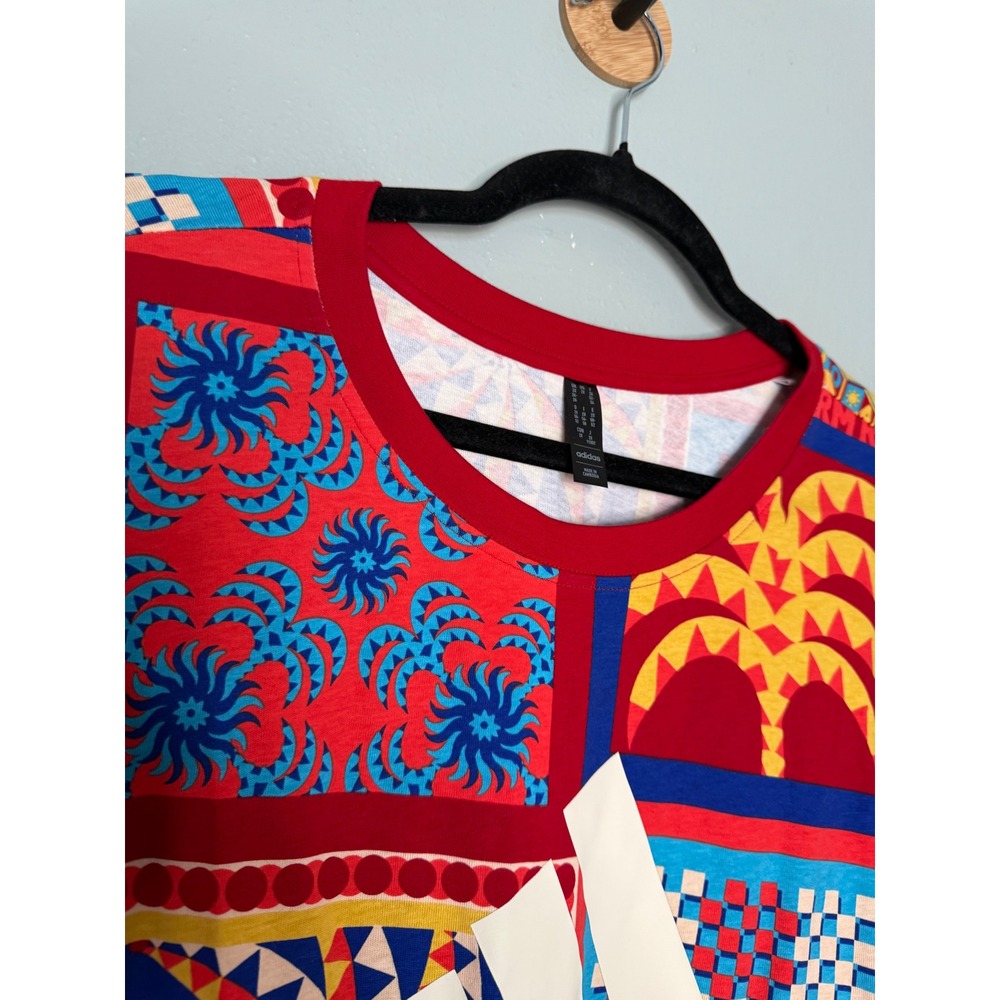 Adidas x Farm Rio Slim t-shirt Dress colorful tripical bright patterned - Picture 4 of 13